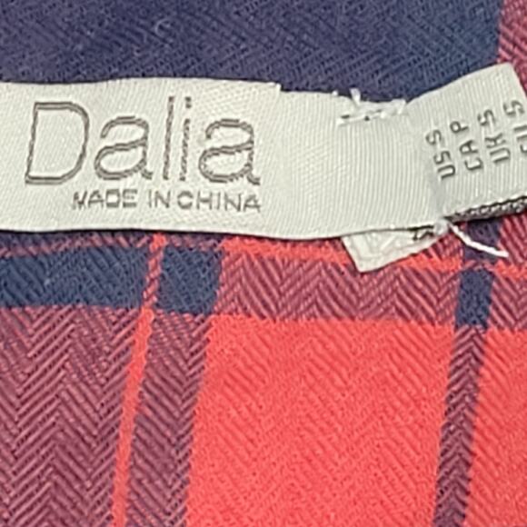 Blue and Red Plaid Button Up Flannel Shirt Size Small - Picture 3 of 5